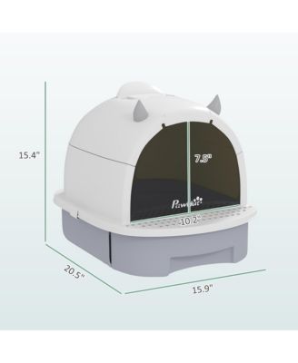 Cat Litter Box, Cove Kitty Litter Box with Lid, Scoop,