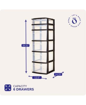 6-Drawer Plastic Bedroom & Closet Organizer Storage