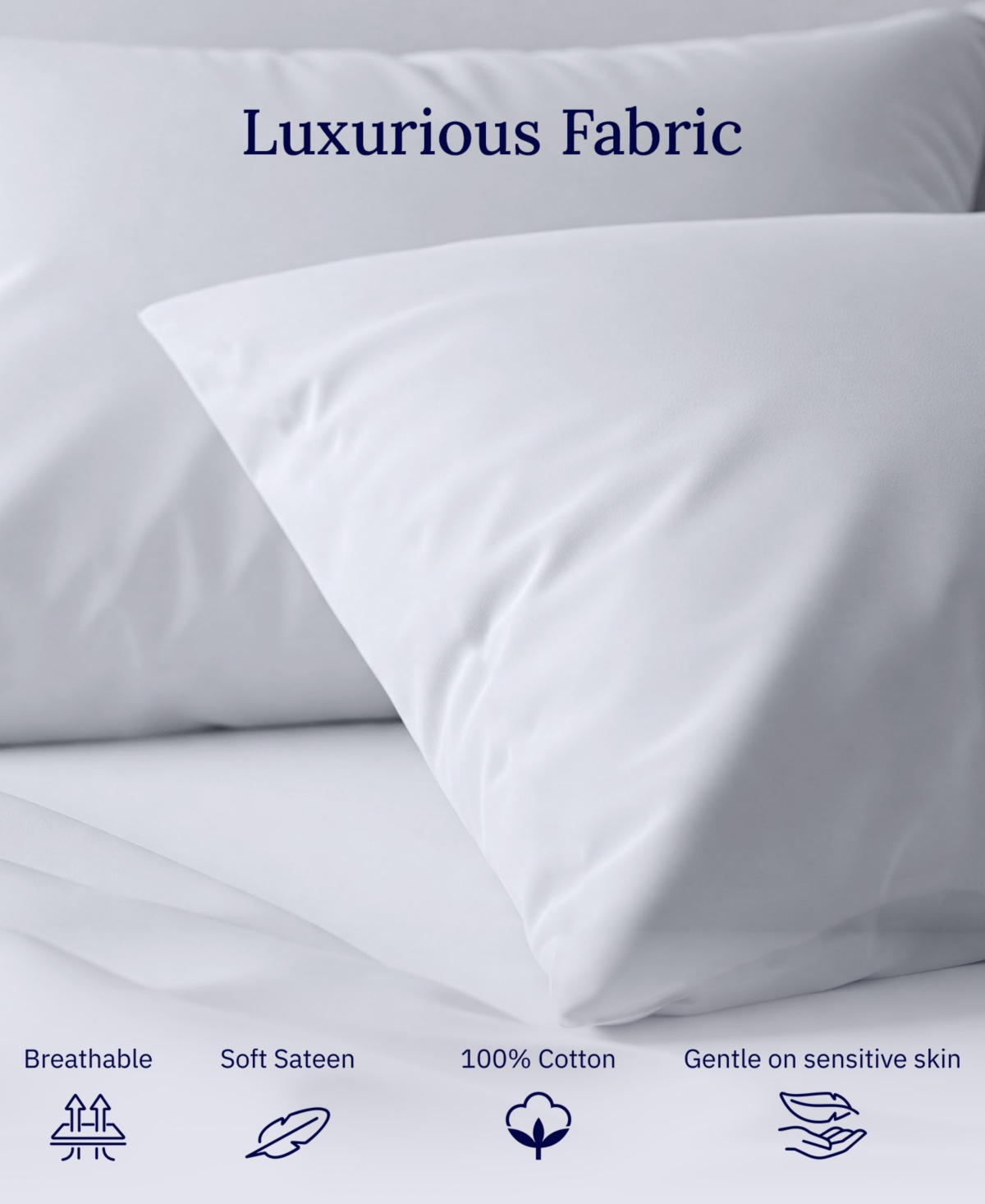 Size 100% Cotton 500 Thread Count Pillow Cases, Size, Soft and Silky, Cool and Smooth by California Design Den