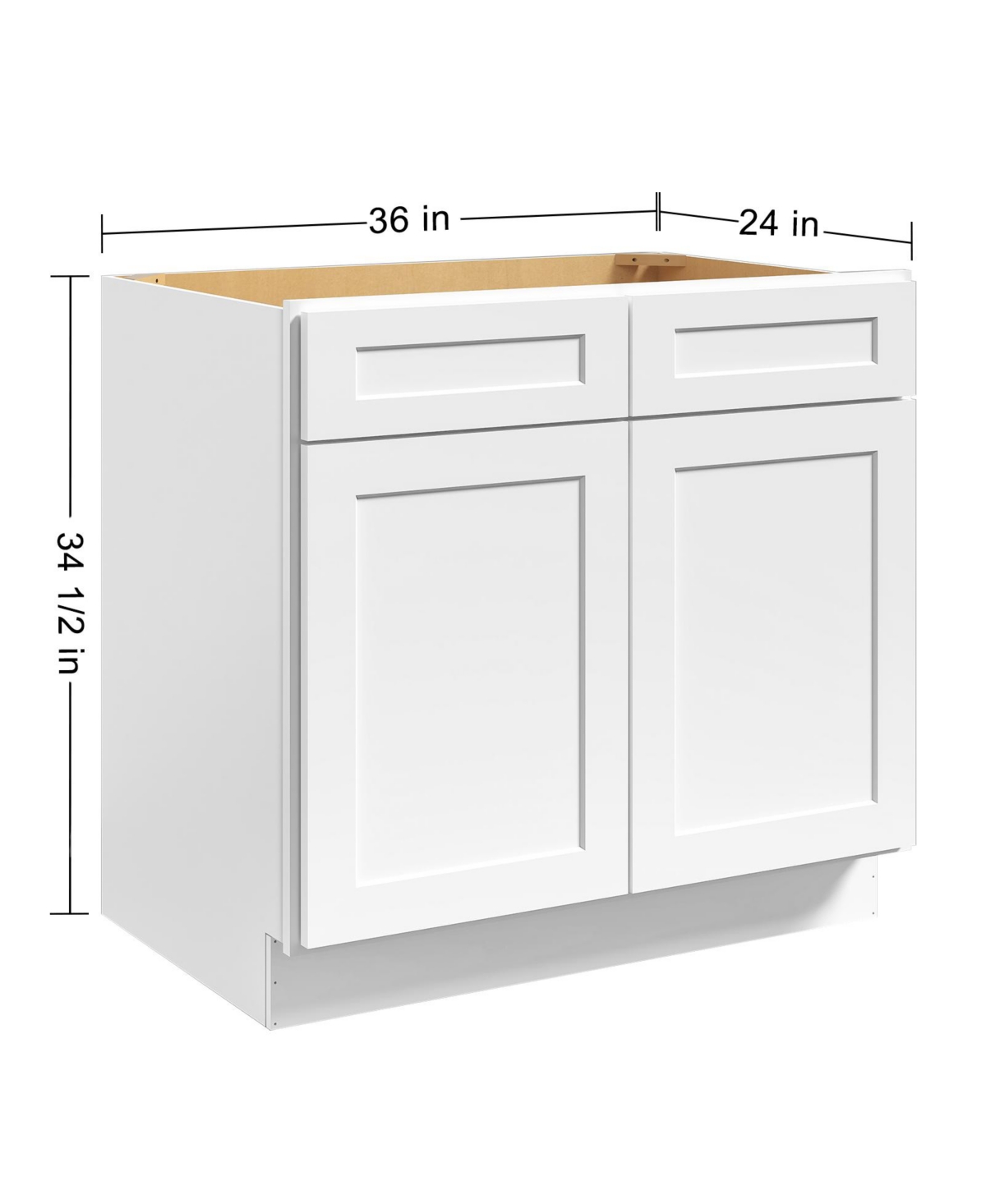 Lovmor Kitchen Sink Base Cabinet, Unassembled Cabinet with Adjustable Shelves without Top