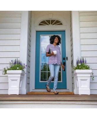 Set of 2 - 24 inch High Self Watering Planter Box in Plastic Resin