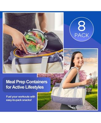 16 Piece Round (970ml/ 32.7oz/ 4cups) Glass Meal Prep Containers with Airtight Lids - Preserves Freshness, Oven Safe, durable, BPA-free