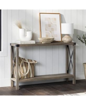 Industrial Farmhouse Entryway Table / Console Table in Wood Finish