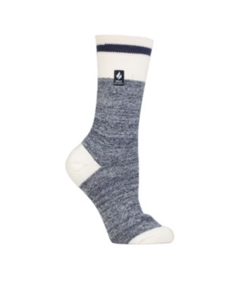 Ultra Lite Lana Cream Block Twist Crew Socks
