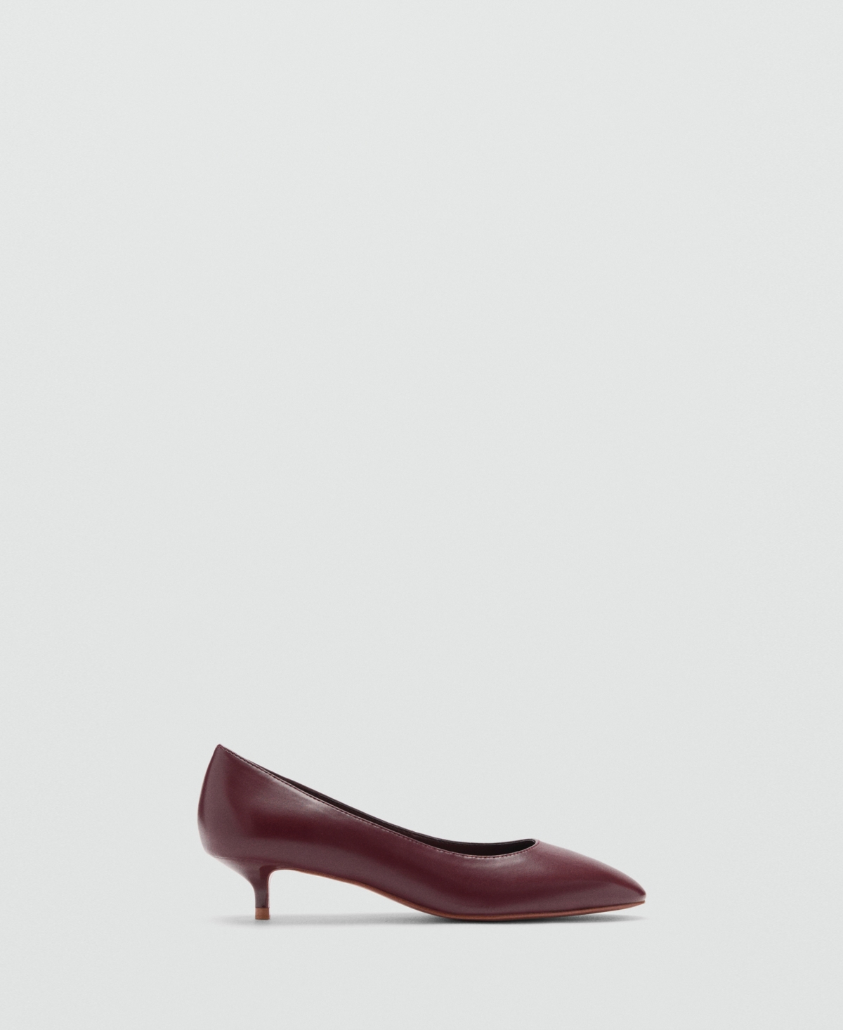 Mango Kitten Shoe With Round Toe Burgundy In Burgundy