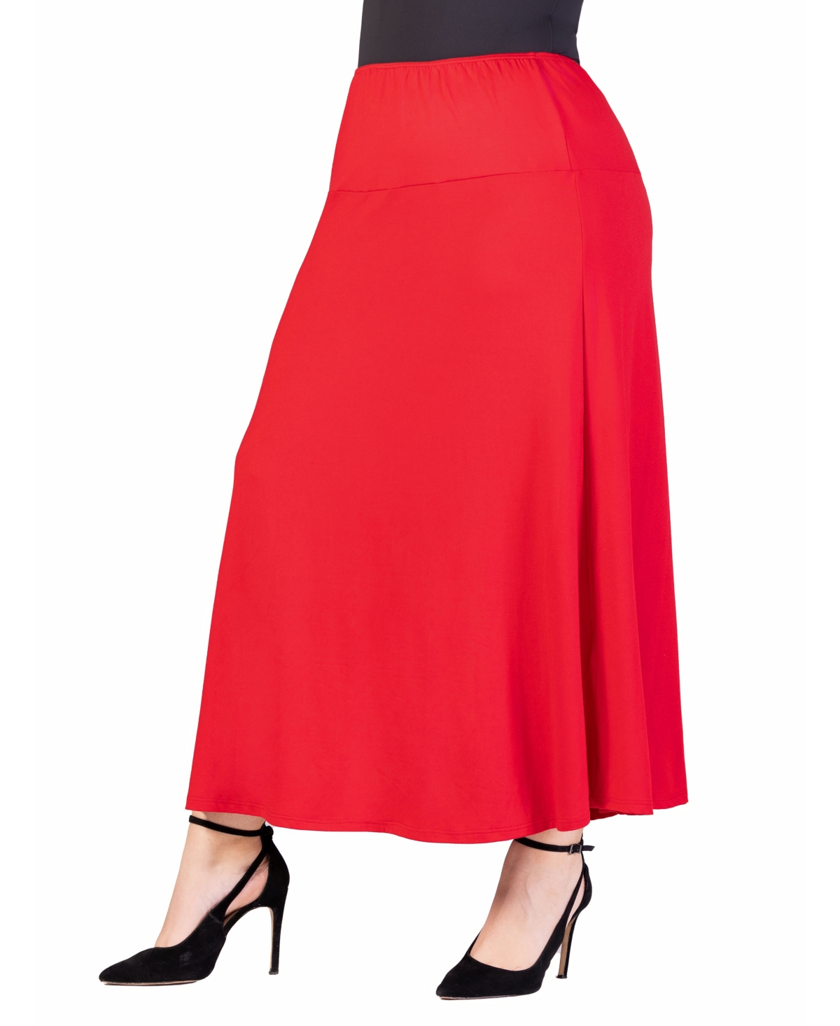 24SEVEN COMFORT APPAREL PLUS SIZE MAXI SKIRT 