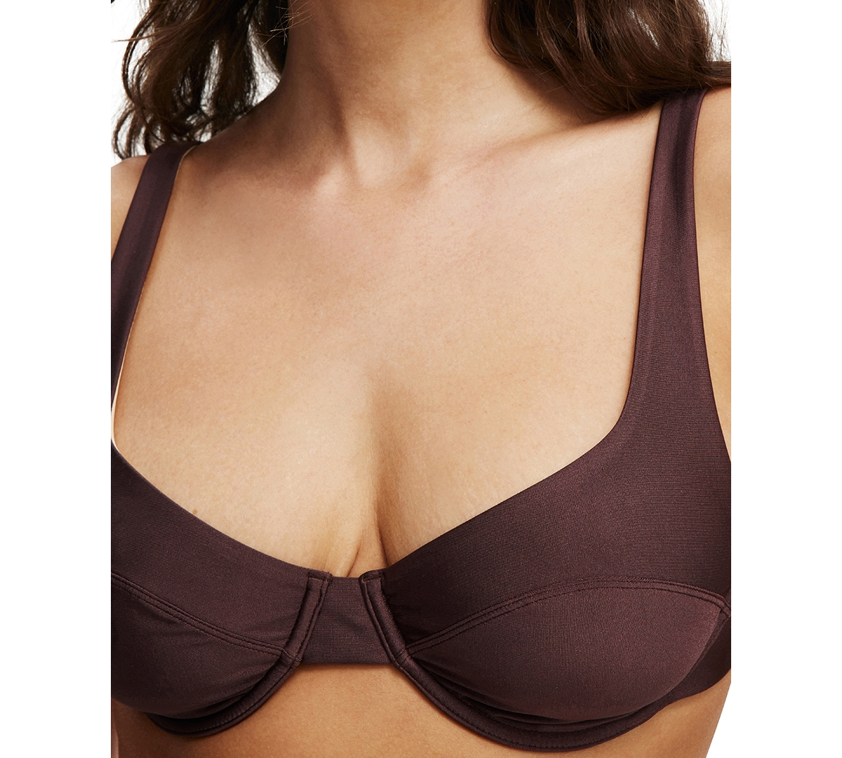 Cotton On Women's Underwire Balconette Bikini Top In Willow Brown Shimmer