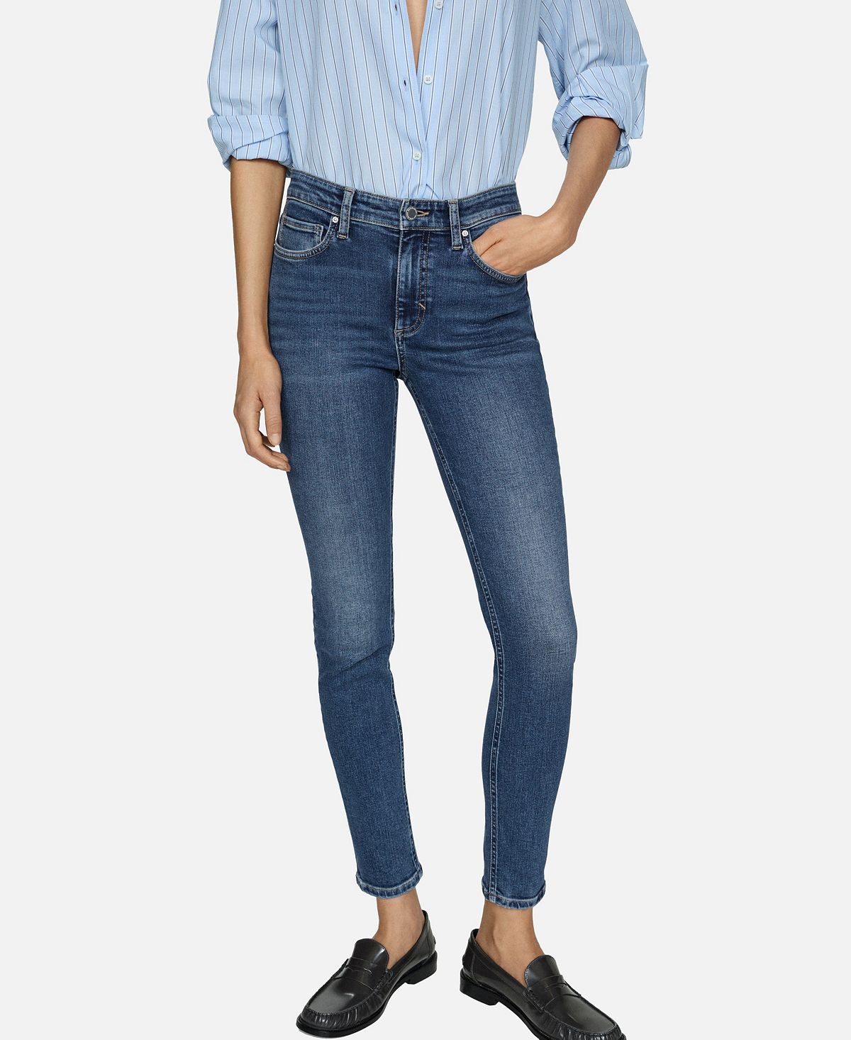 Mango Women's Newisa Medium Rise Skinny Jeans view 8 — MAYCSS fashion products