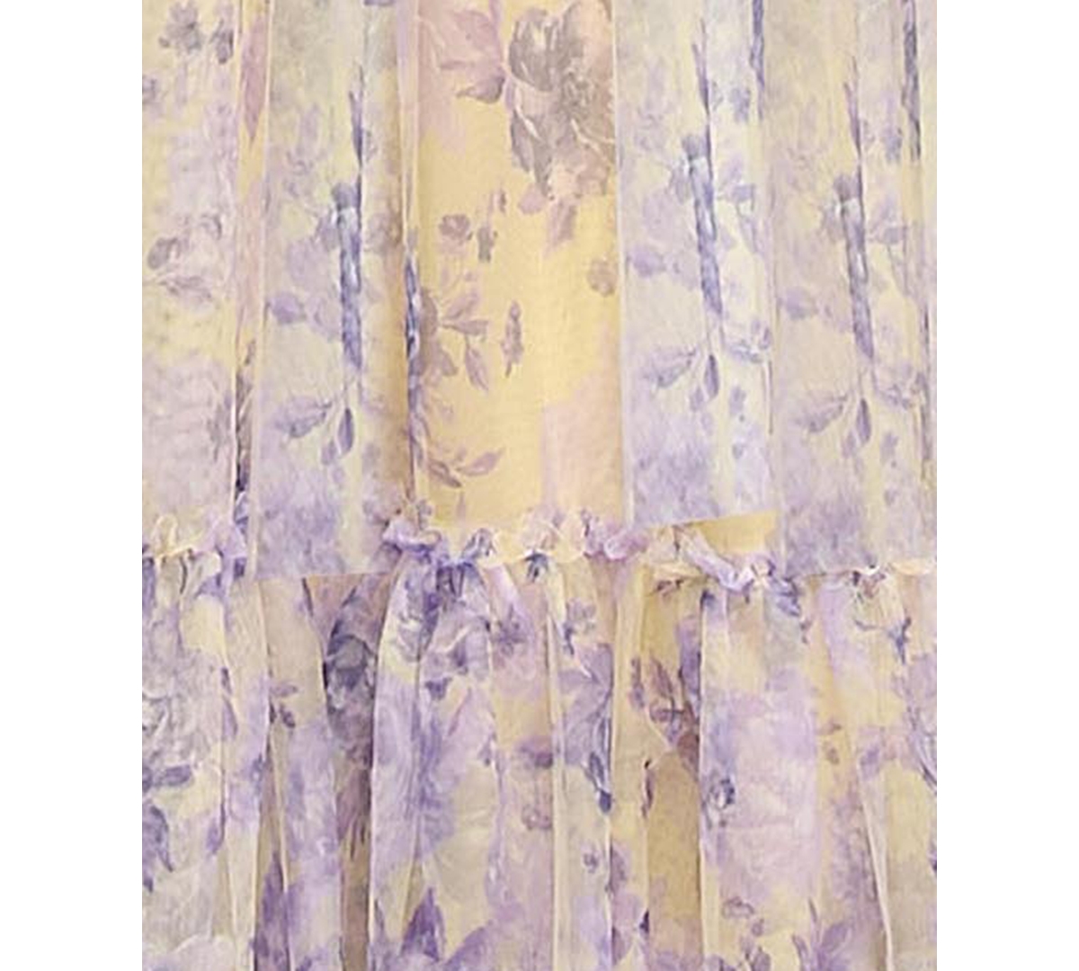 CITY STUDIOS JUNIORS' PRINTED TULLE RUFFLE-HEM GOWN, CREATED FOR MACY'S 