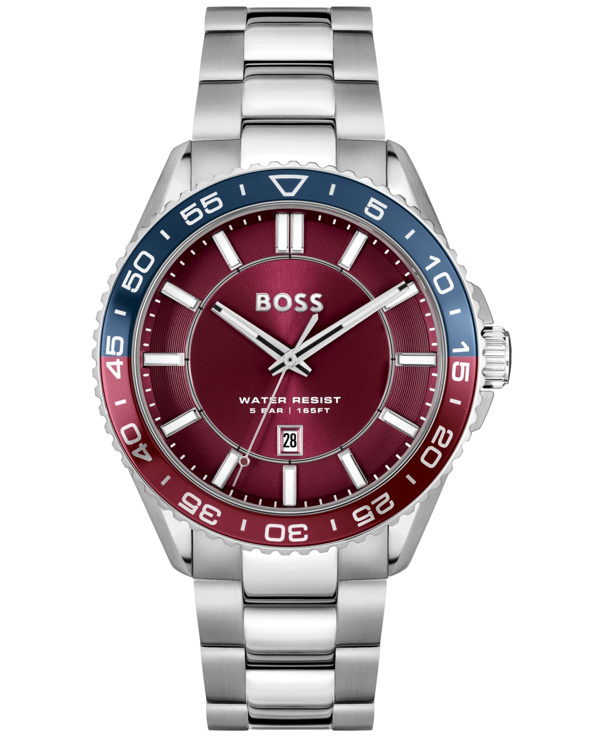 Men's Runner 3H Silver Stainless Steel Watch, 44mm - Silver/Other