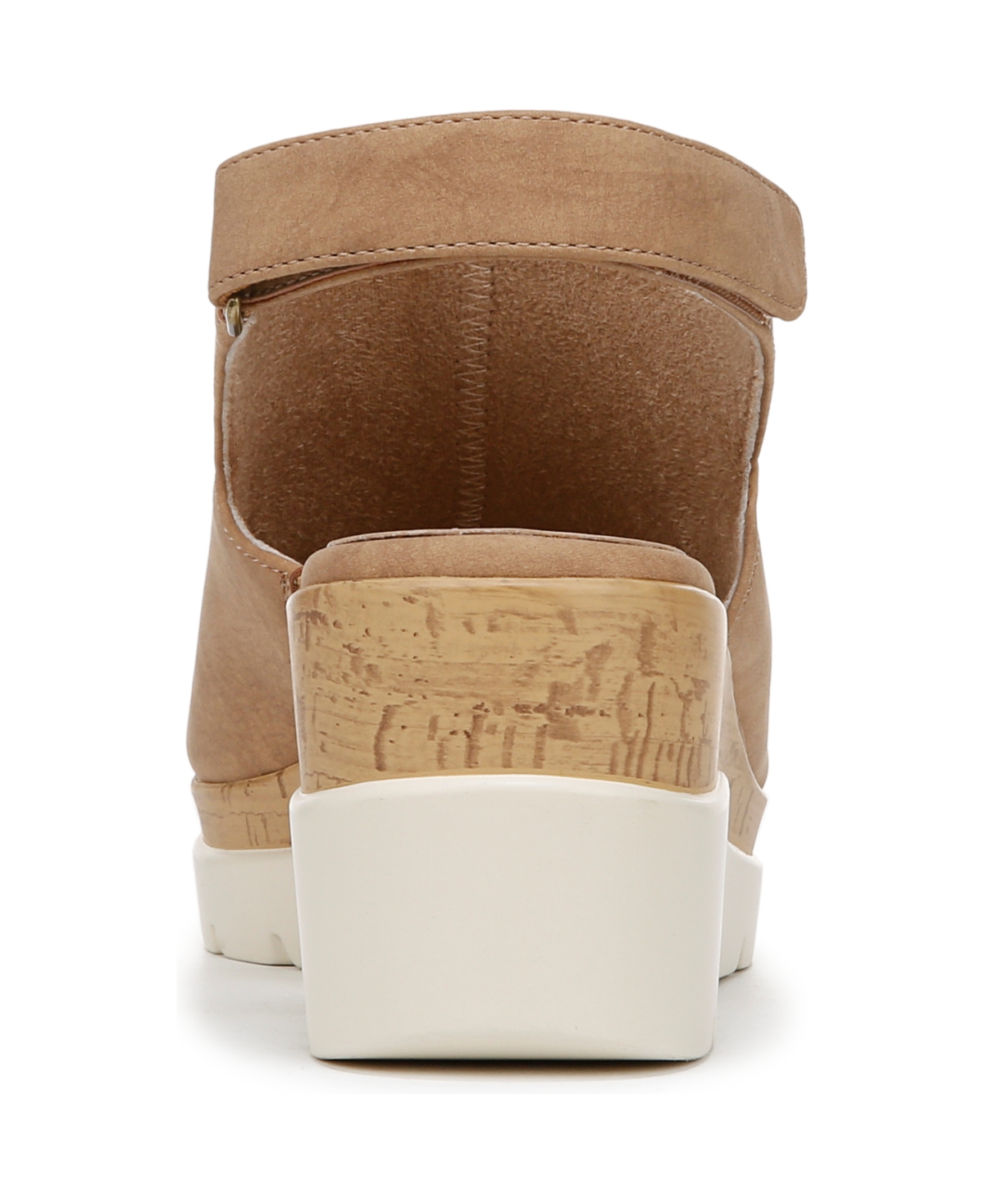 Shop Soul Naturalizer Women's Giselle Peep Toe Slingback Wedge Sandals In Birchwood Faux Nubuck