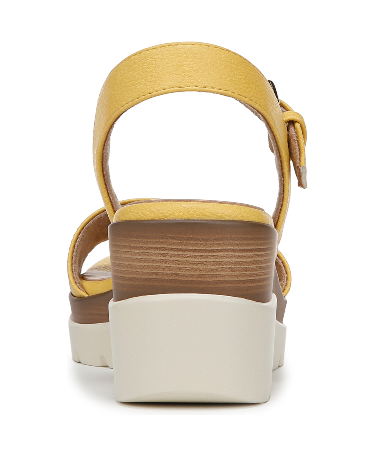 Shop Soul Naturalizer Women's Graciela Round Open Toe Wedge Sandals In Yellow Faux Leather
