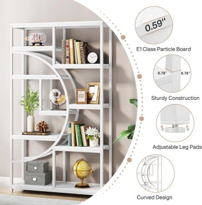 9-Tier Bookshelf, Freestanding Tall Bookshelves Display Shelf Storage Organizer with 9-Open Storage Shelf for Living Room, Bedroom