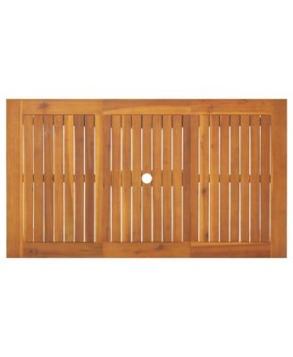 Patio Table 55.1"x31.5"x29.1" Solid Acacia Wood