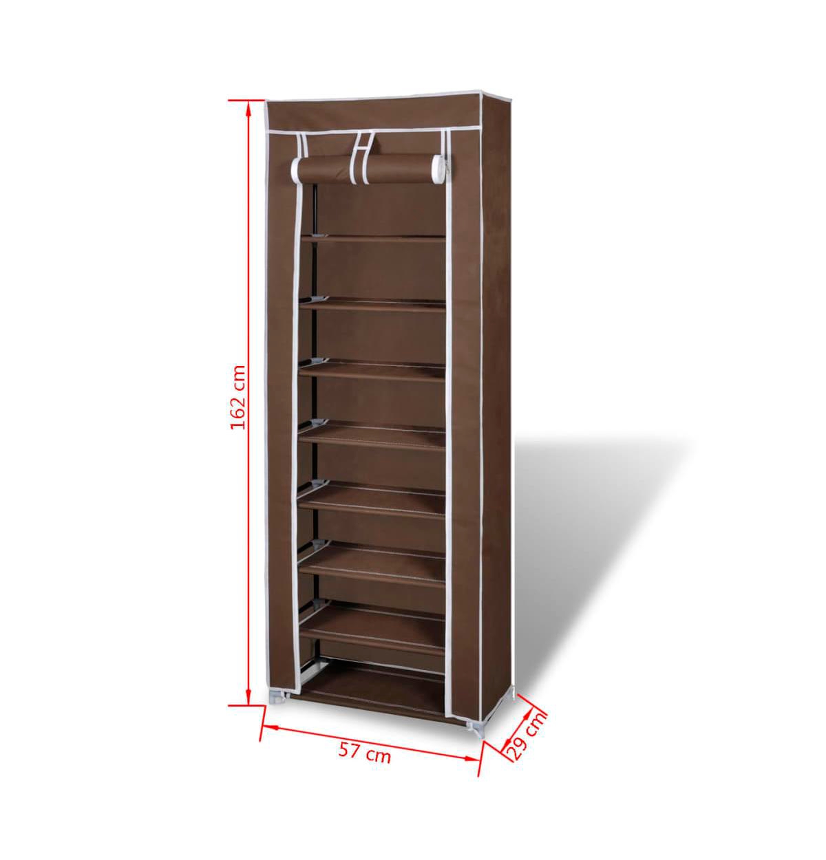 vidaXL Fabric Shoe Cabinet with Cover 22