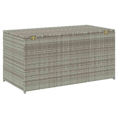 Patio Storage Box Poly Rattan 39.4&amp;#x22;x19.7&amp;#x22;x19.7&amp;#x22; Gray