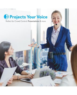 Compact Portable PA System with Headset Microphone, Rechargeable Battery, and MP3 Playback (Black