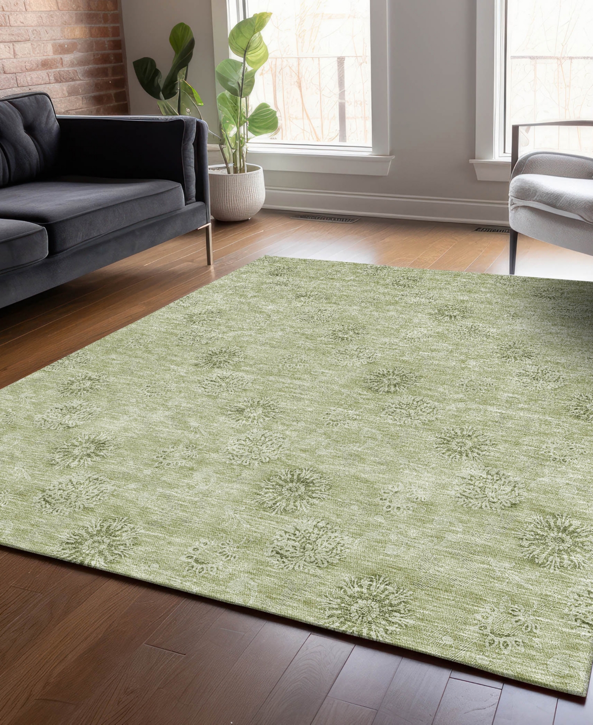 Addison Chantille Acn789 2'6''x3'10'' Area Rug In Sage
