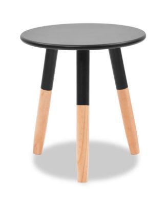 Side Table Set of 2 Black Solid pinewood legs, MDF top Small