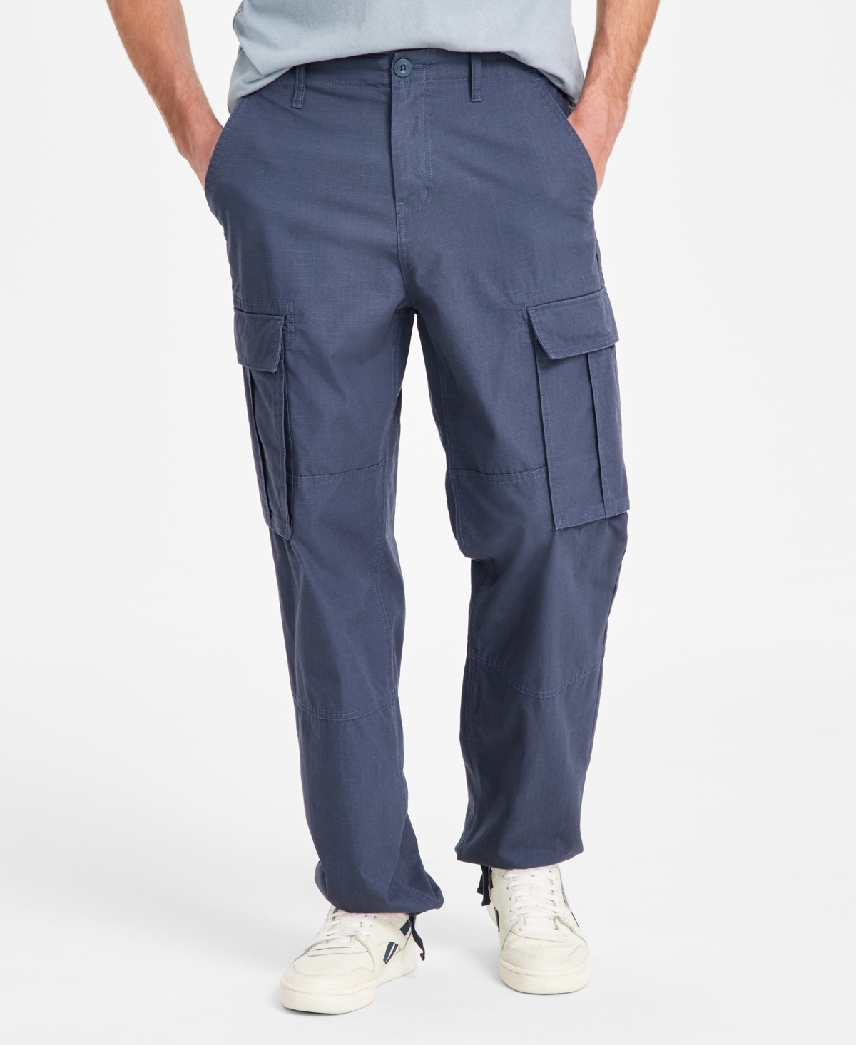 Shop Sun + Stone Men's Backed Regular-fit Cargo Pants, Exclusively At Macy's In Fin