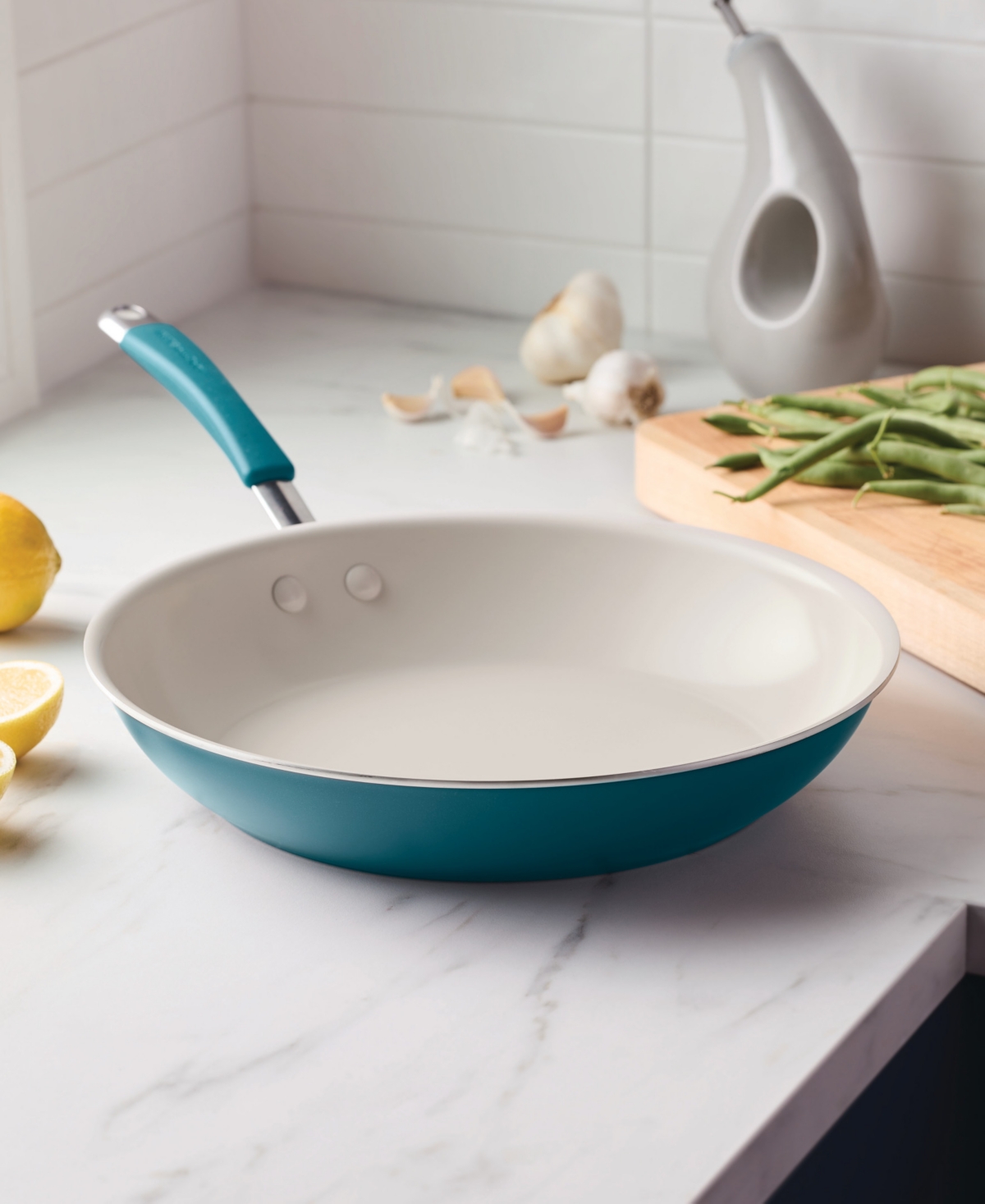 Rachael Ray Cucina Ceramic Nonstick 12.5" Frying Pan In Marine Blue