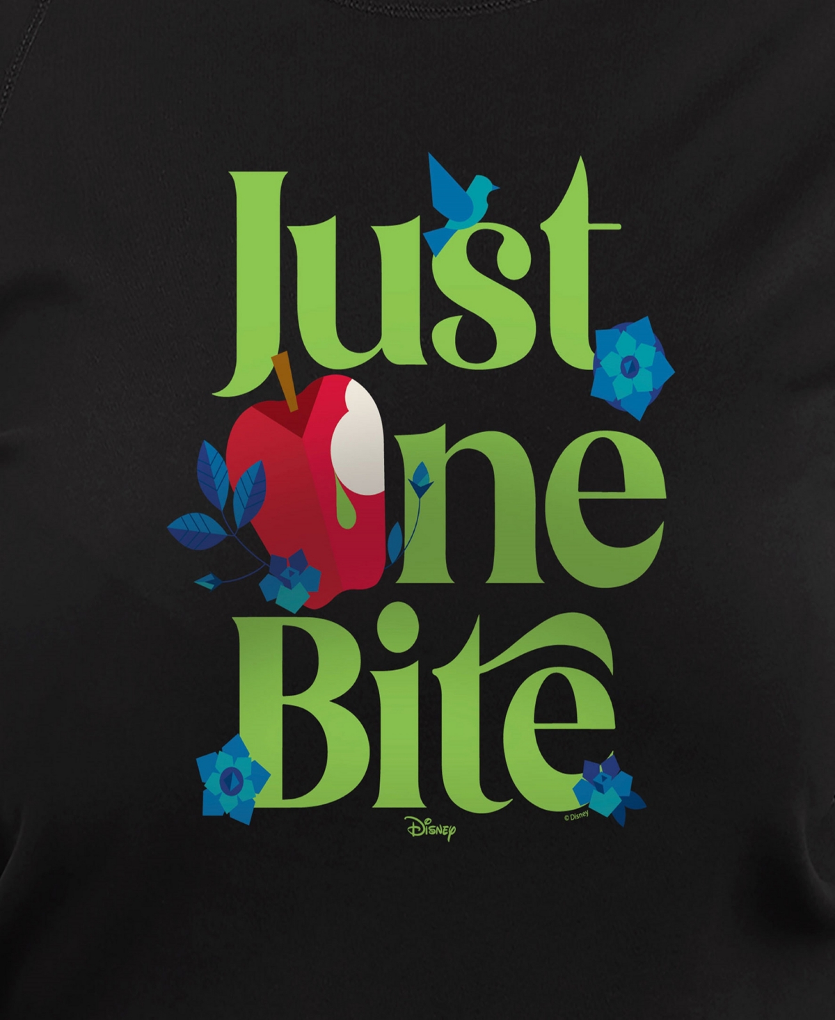 Hybrid Apparel Plus Size Disney Snow White Just One Bite Graphic Crew Neck Top In Black