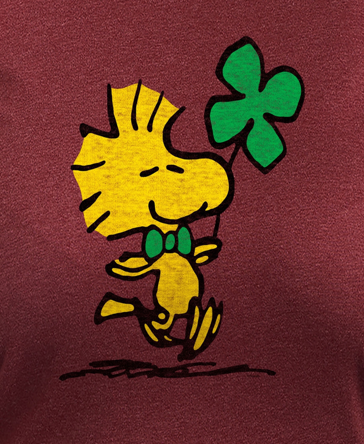 Hybrid Apparel Plus Size Peanuts Woodstock St. Patrick's Day Clover Graphic Crew Neck Top In Red