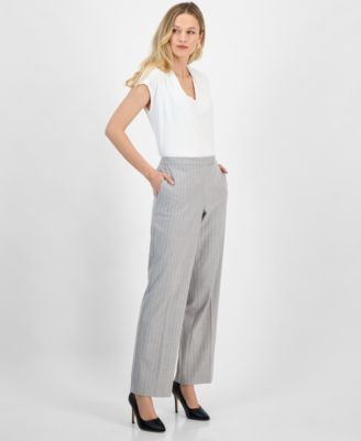 Kasper - Women's Mid-Rise Wide-Leg Extended-Tab Pants