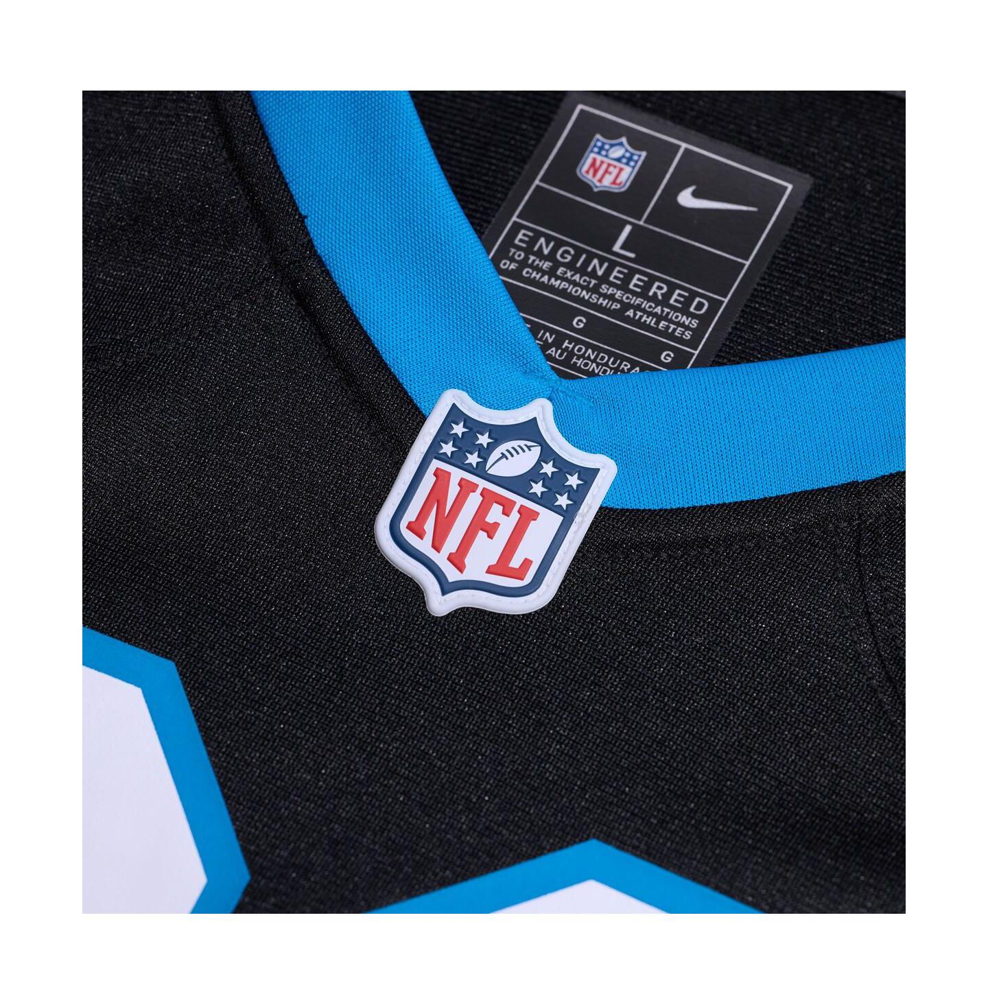 Мужской топ Nike Ikem Ekwonu Black Carolina Panthers Game Jersey — фото 5