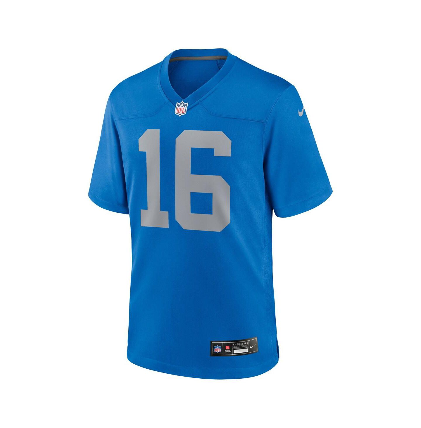 Мужской топ Nike Jared Goff Blue Detroit Lions Alternate Game Jersey — фото 3