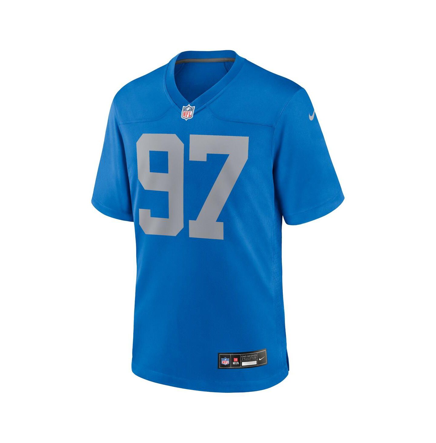 Мужской топ Nike Aidan Hutchinson Blue Detroit Lions Alternate Game Jersey — фото 3