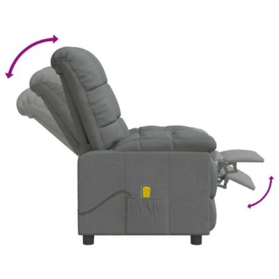 Massage Recliner Dark Gray Fabric