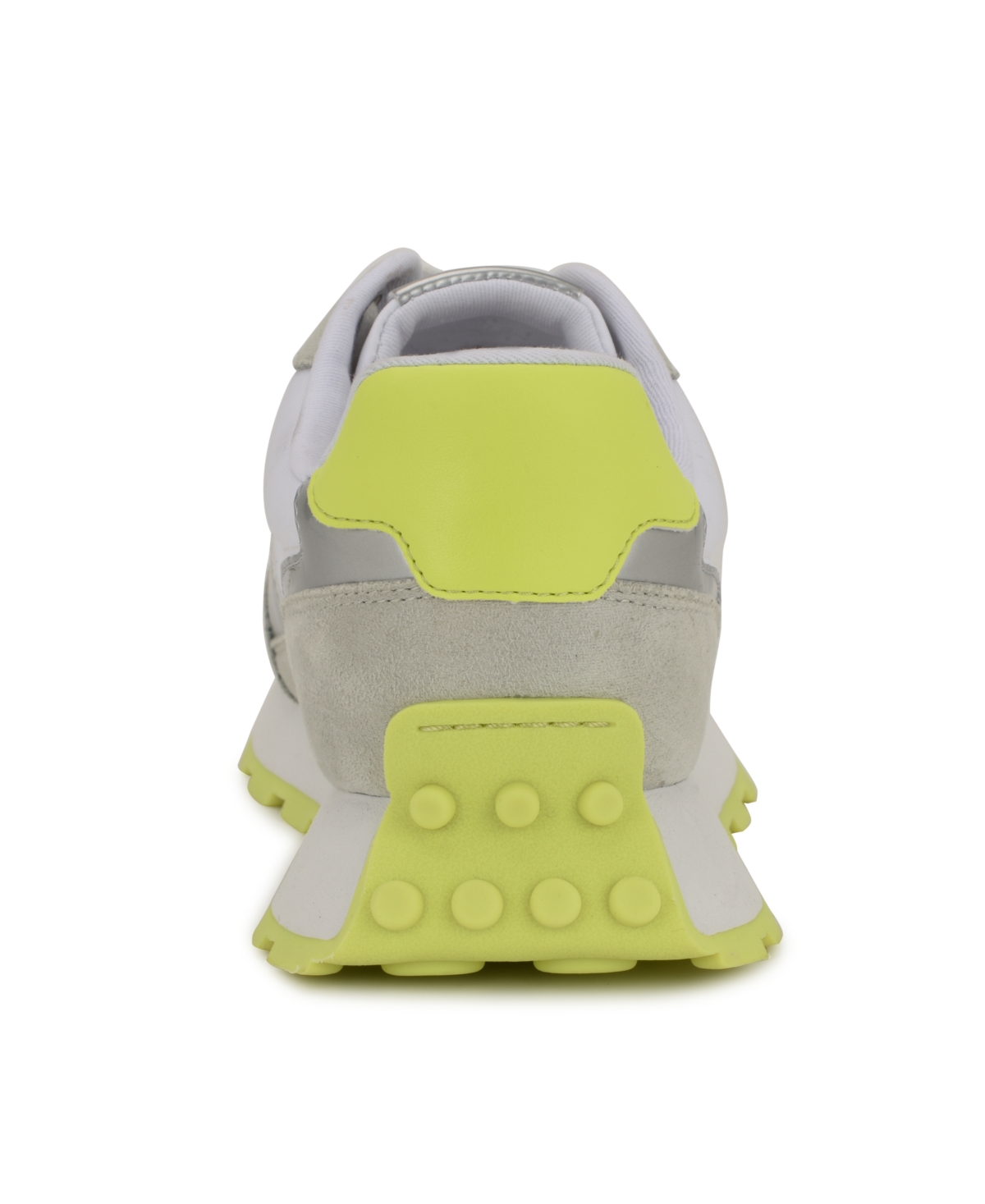 Shop Nine West Women's Kalah Casual Lace-up Sneakers In Light Grey,neon Yellow