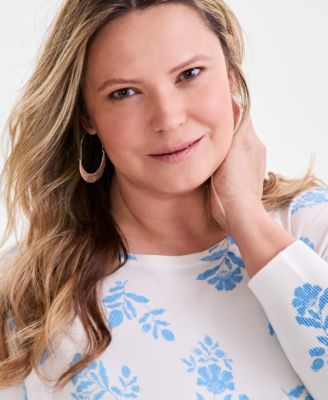 Plus Size Printed Tunic Sweater Exclusively at Macy's
