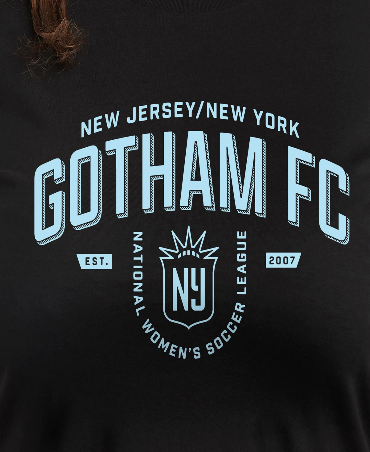 Hybrid Apparel Plus Size Trendy Ny Nj Gotham Fc Graphic Crew Neck T-shirt In Black