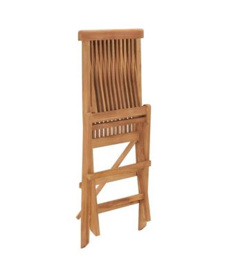 Folding Patio Chairs 2 pcs Solid Teak Wood