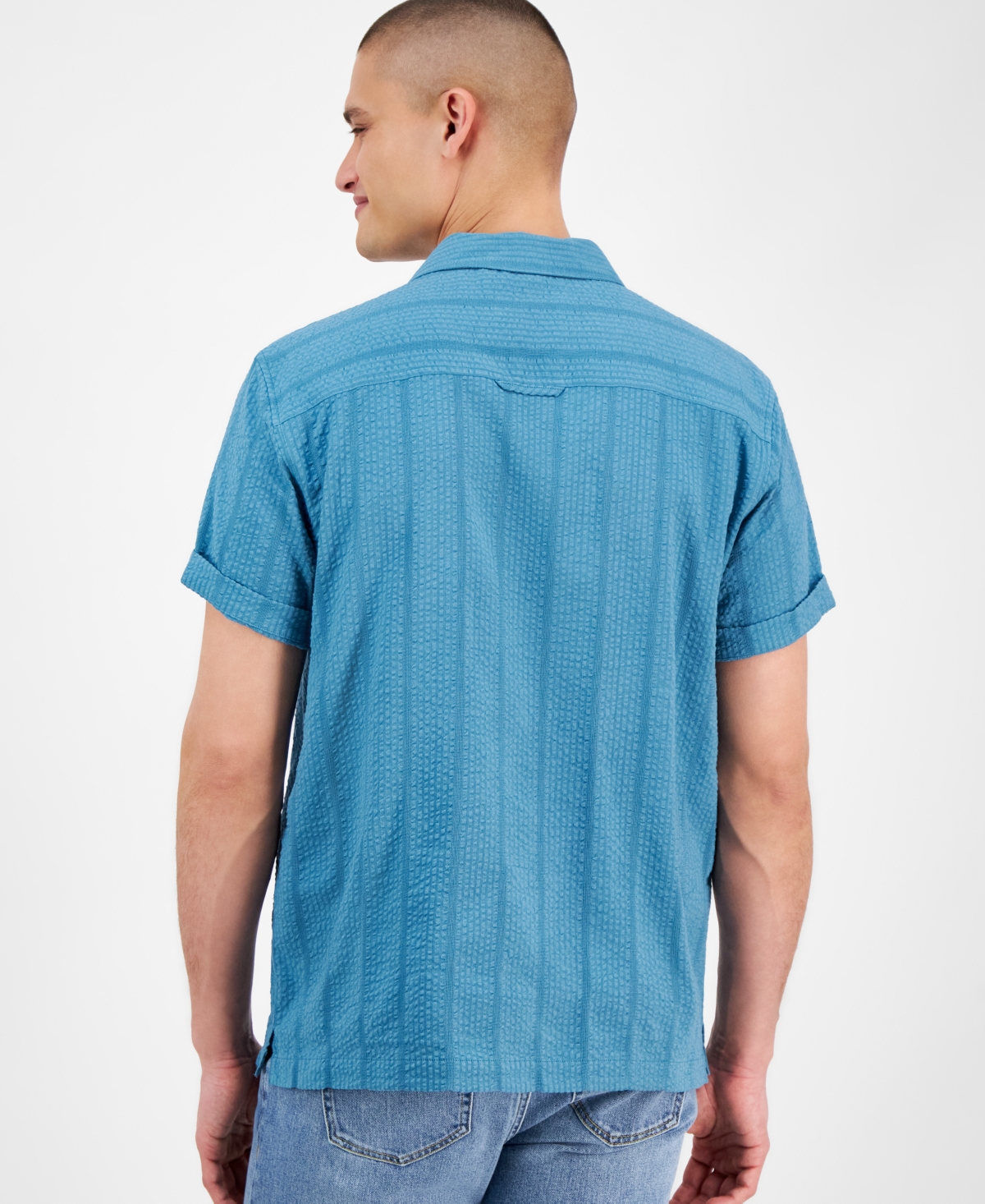 Shop Sun + Stone Men's Hayes Shirt, Exclusively At Macy's In Salty Sea