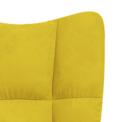 Relaxing Chair Mustard Yellow Velvet (100% polyester), Steel Medium