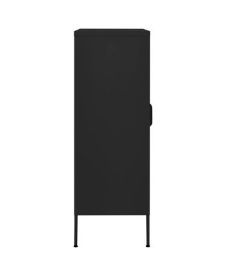 Storage Cabinet Black Steel Large Height-Adjustable Shelves