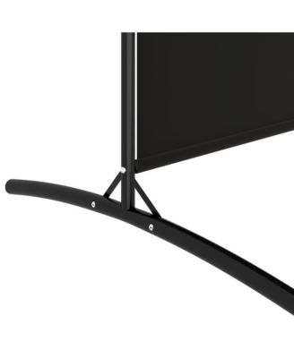 5-Panel Room Divider Black 170.5"x70.9" Fabric