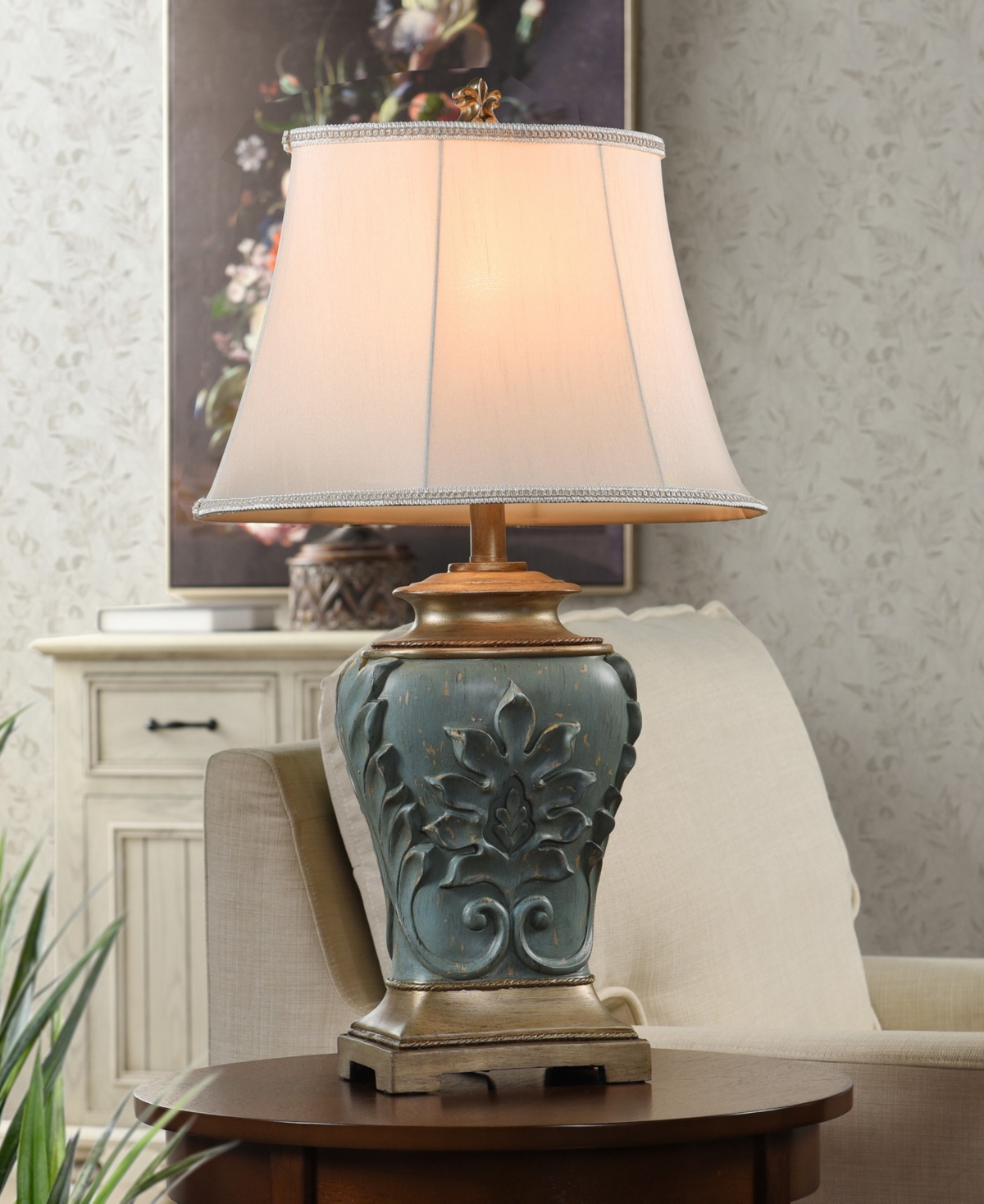 STYLECRAFT HOME COLLECTION 28.5" GLASS MAGONIA TABLE LAMP 