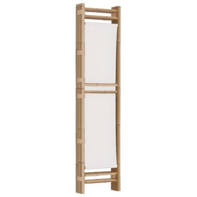 Folding 3-Panel Room Divider 47.2" Bamboo and Canvas
