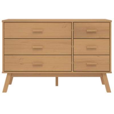 Drawer Cabinet Brown Solid pine wood Medium Drawer Cabinet