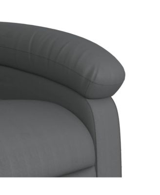 Recliner Chair Gray Faux Leather