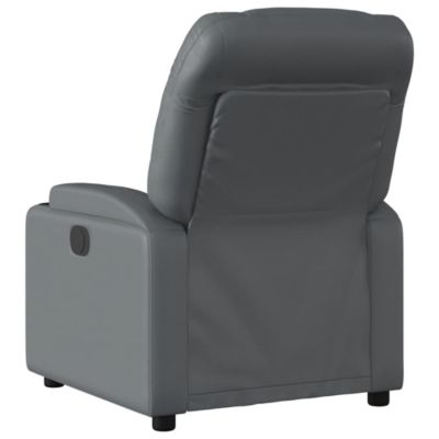 Faux Leather Massage Recliner Chair Gray Faux Leather