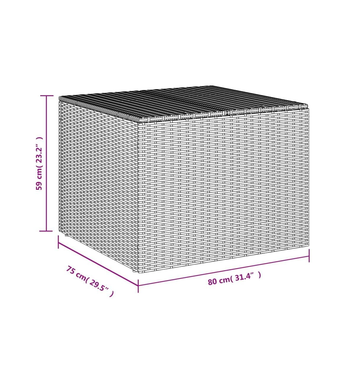 vidaXL Garden Storage Box76.9 Gal Poly Rattan - Black