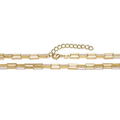 Sterling Silver Stylish Cubic Zirconia Adjustable Necklace