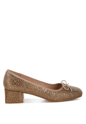 Rag and Co Womens Ningen Leopard Print Block Heel s Ballerinas