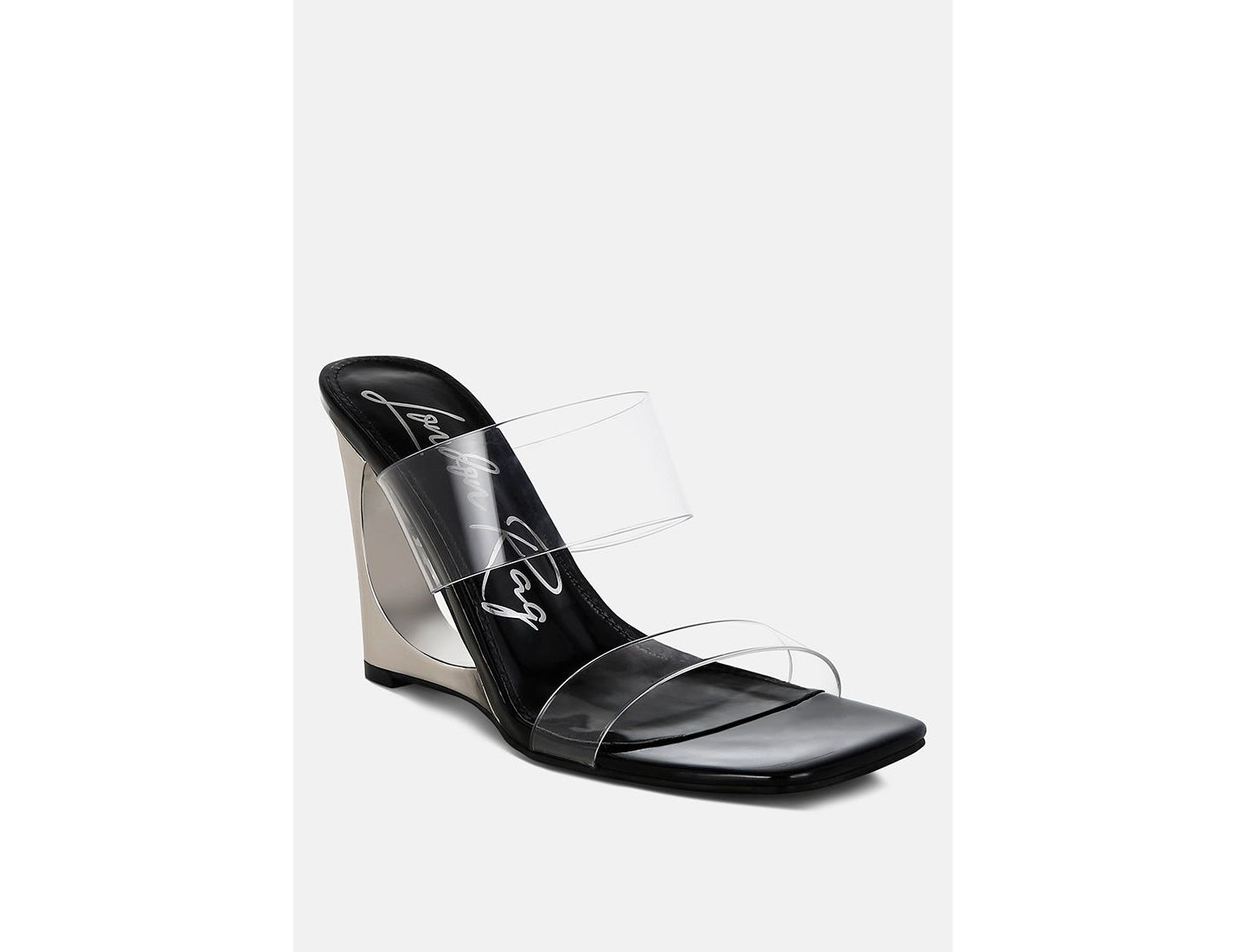 Женские сандалии London Rag Zelene Fantasy Wedge Heel Clear, цвет: Чёрный — фото 1