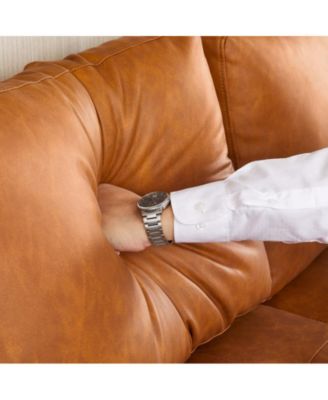 85" Leather Couch for Living Room, Modern Sofa Couches with Padded backrest, Upholstered Sofa with Armrests and Comfy Cushions, Deep Seat Sofas for Living Room, Bedroom, Office